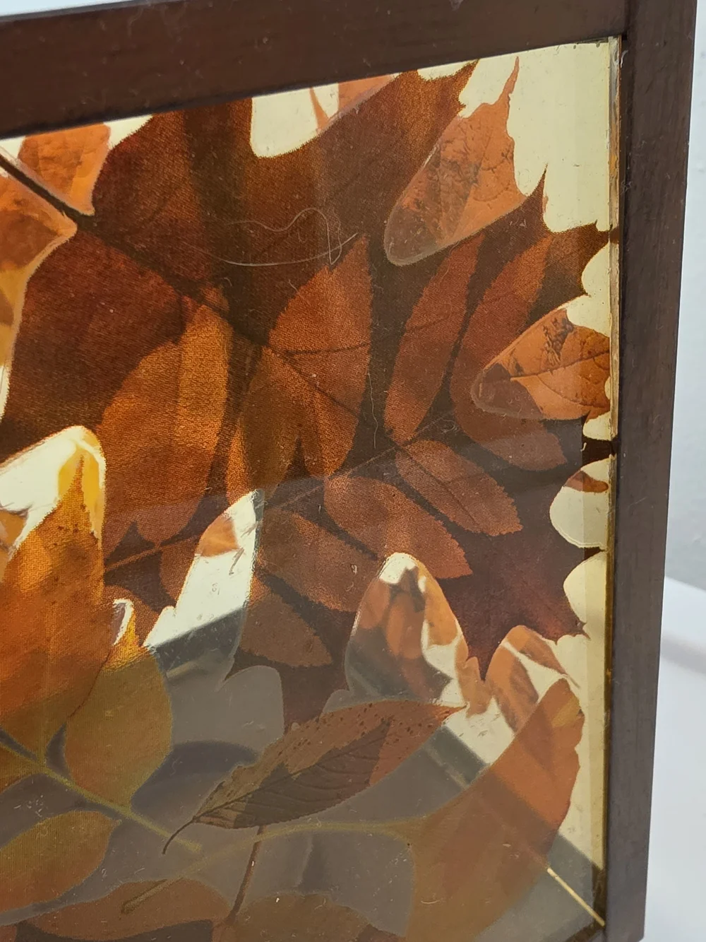 Autumn Leaf Decorative Lantern - Brown Yankee Candle Glass Pressed Leaves